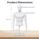 Plastic Half Body Head Turn Male Mannequin with Base