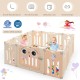 14-Panel Baby Playpen Kids Activity Center Foldable Play Yard with Lock Door