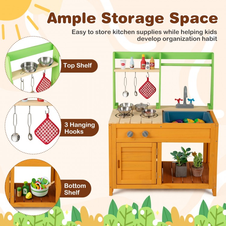 Outdoor Mud Kitchen Playset for Girls and Boys 3+ Years Old