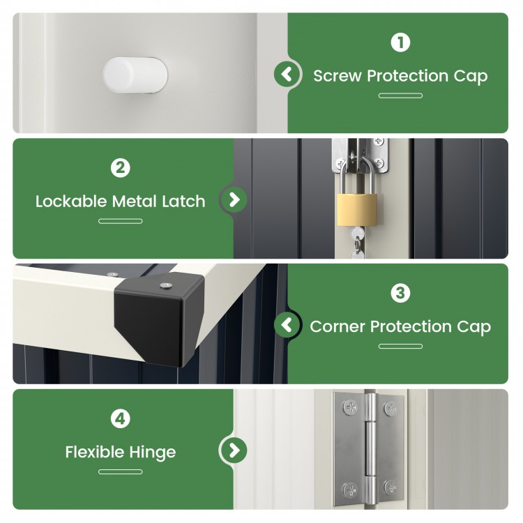 4 x 3 FT Metal Outdoor Storage Shed with Lockable Door