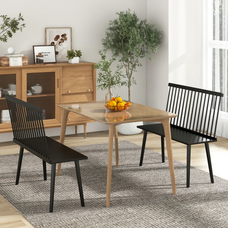 Entryway Bench for 2 with Spindle Back for Kitchen Dining Room and Hallway