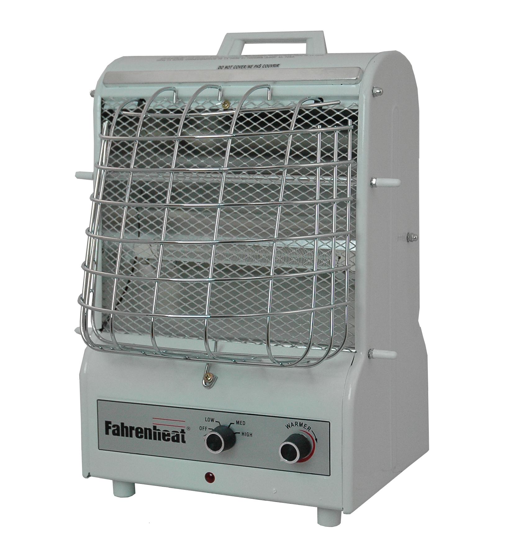Fahrenheat MCM Portable Fan-Forced Radiant Heater, 600-1500W, 120V, White