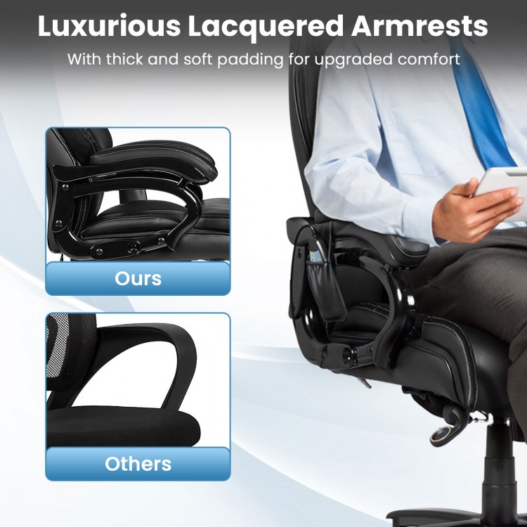 PU Leather Massage Office Chair with Thick Foam Cushion
