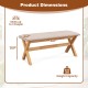 Upholstered Entryway Bench Rubber Wood Bench with Thick Padded Seat