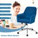 Velvet Desk Chair with Adjustable Swivel and Removable Cushion