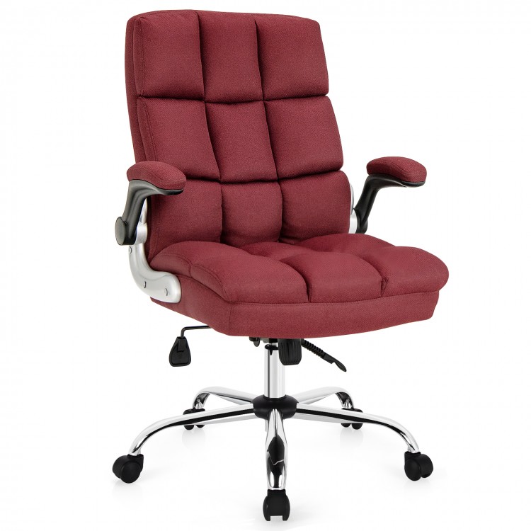 Office Furniture Set: 48 Inches x 36 Inches Mobile Whiteboard+Criss Cross Legged Chair+Linen Upholstered Executive Chair