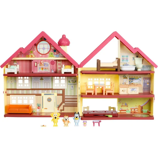 Bluey Ultimate Lights & Sounds Playhouse with Lucky Figures Set – 3 Story Interactive Toy House
