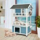 2-Story Outdoor Wooden Catio Cat House Shelter with Enclosure