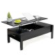 47 Inch Lift Top Coffee Table with Hidden Compartment and 2 Side Drawers