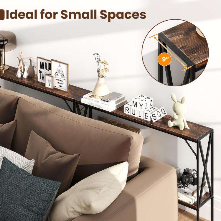 Narrow Console Table 2-Tier Entryway Table with Storage