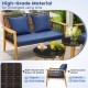 5 Piece Outdoor Conversation Set with 2 Coffee Tables for Backyard Poolside