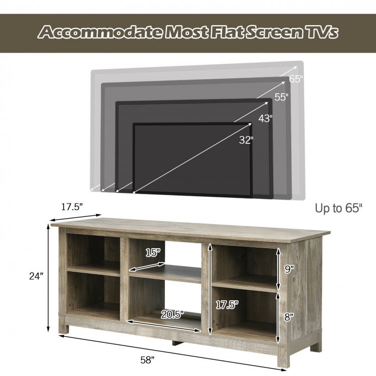 58 Inch 2-Tier TV Stand Entertainment Media Console Center