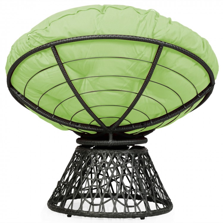 Rattan Papasan Chair Ergonomic 360-degree Swivel Soft Cushion Garden