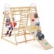 8-in-1 Wooden Jungle Gym Playset with Slide and Monkey Bars