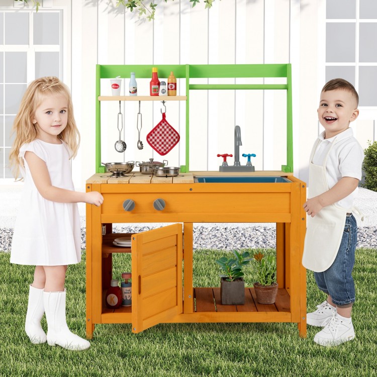 Outdoor Mud Kitchen Playset for Girls and Boys 3+ Years Old
