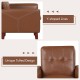 Modern PU Leather Accent Chair with Solid Wood Legs