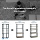 4-Tier Folding Bookshelf No-Assembly Industrial Bookcase Display Shelves