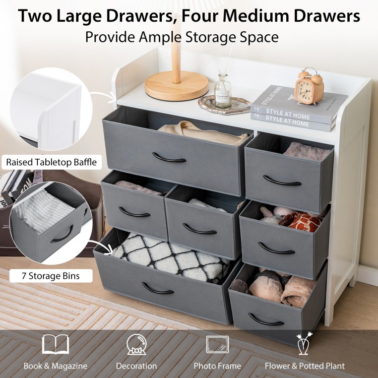 Fabric Dresser with 7 Drawers for Bedroom