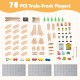 78 Pieces Activity Railway Playset for Kids Aged 3+