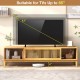 Bamboo TV Stand for TVs up to 65 Inches with Sliding Slatted Doors