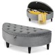 Half Moon Storage Bench with Rubber Wood Legs