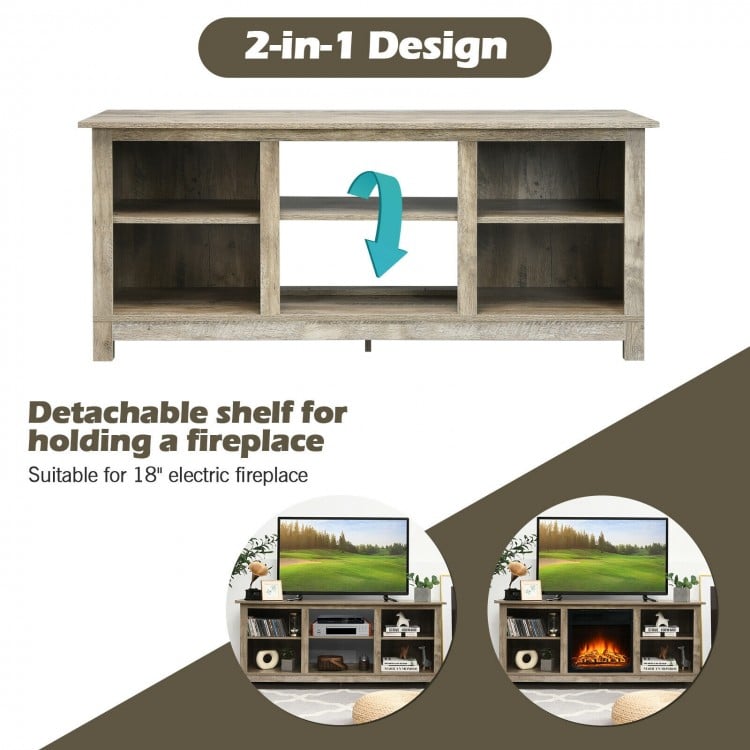 58 Inch 2-Tier TV Stand Entertainment Media Console Center