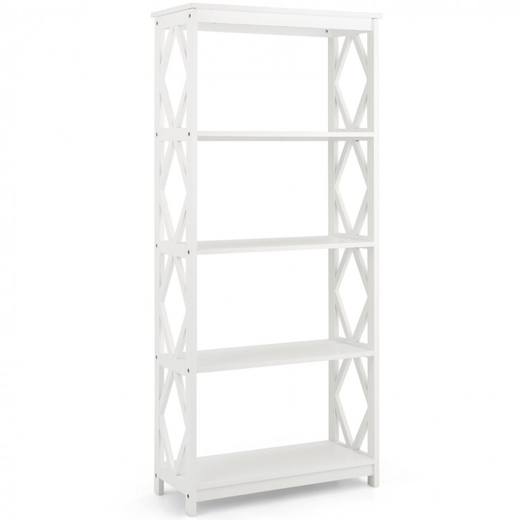 5-Tier Modern Freestanding Bookcase with Open Shelves