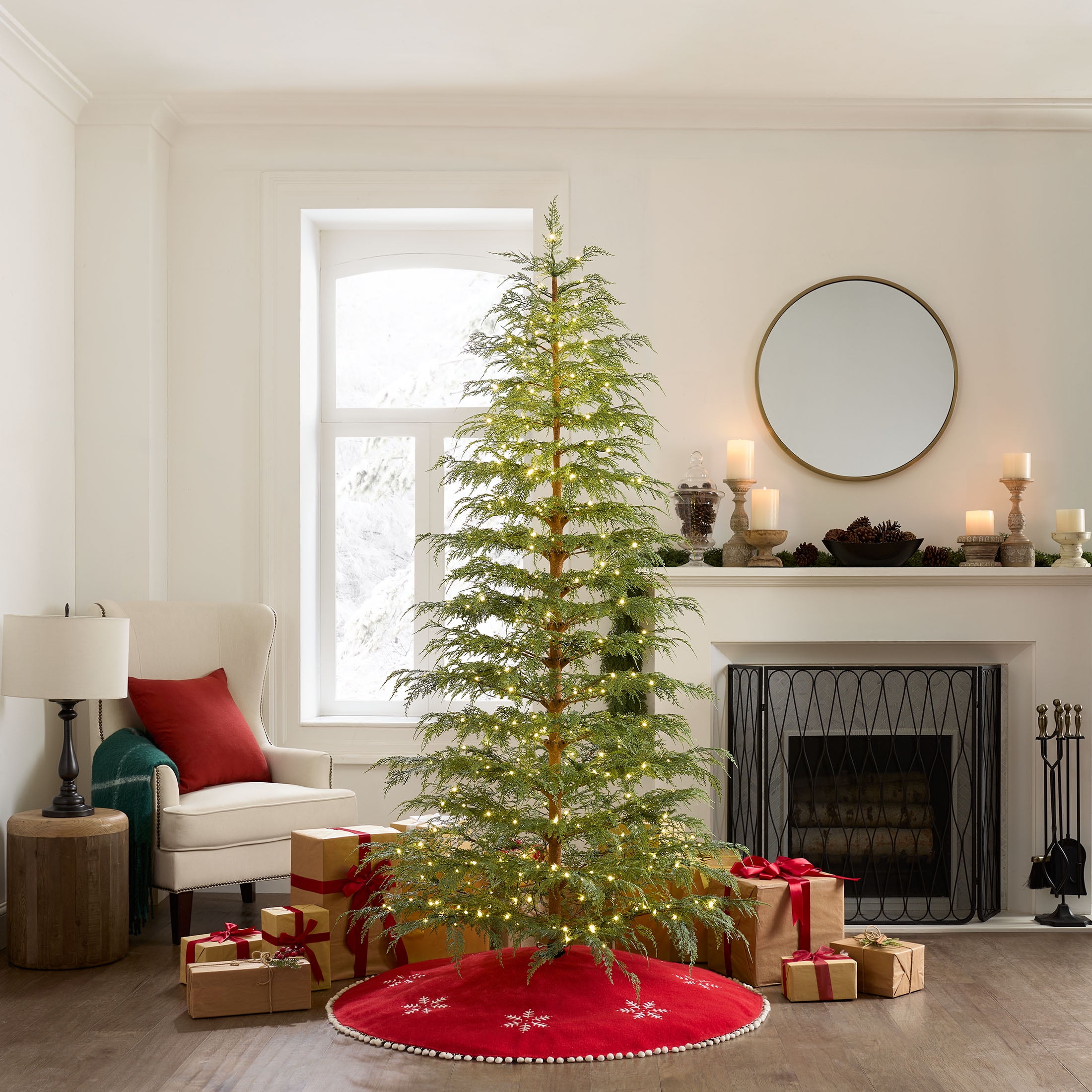 My Texas House 7.5 ft Pre-Lit Cypress Artificial Christmas Tree with 500 Twinkle LED Lights and Stand