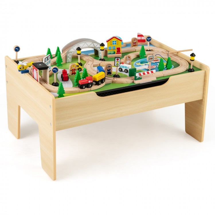 78 Pieces Activity Railway Playset for Kids Aged 3+