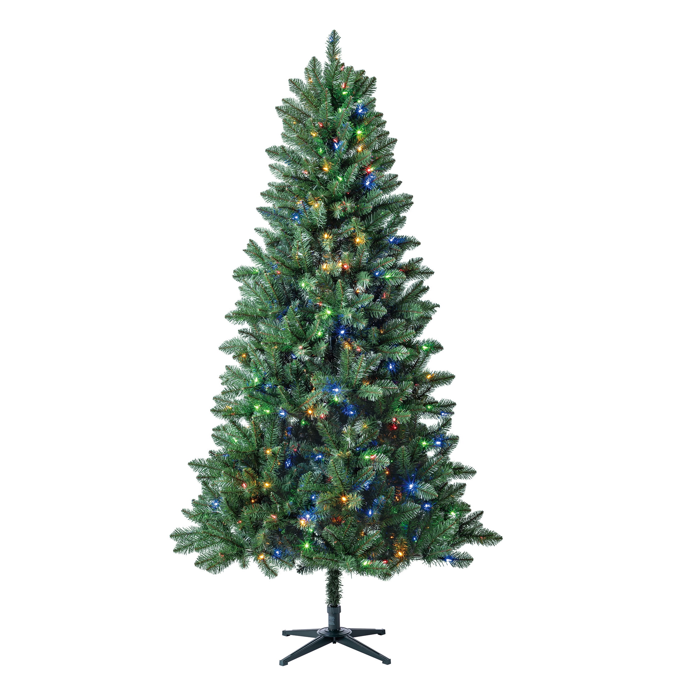 Holiday Time 7.5 ft Kennedy Fir Pre-Lit Artificial Christmas Tree, 400 Color-Changing LEDs, Metal Stand