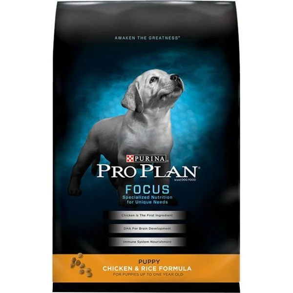 Purina Pro Plan Focus Puppy Dry Food, Chicken & Rice, 34 lbs – Supports Brain, Vision, Muscle, Immunity, and Bone Health