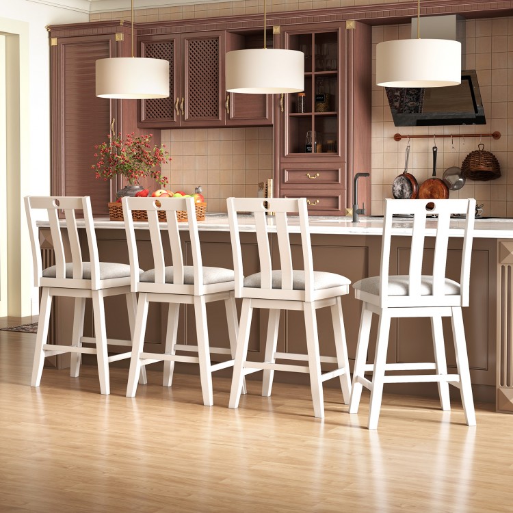 25 Inch Modern Bar Stools Set of 2 with Upholstered and 360° Rotation Seat