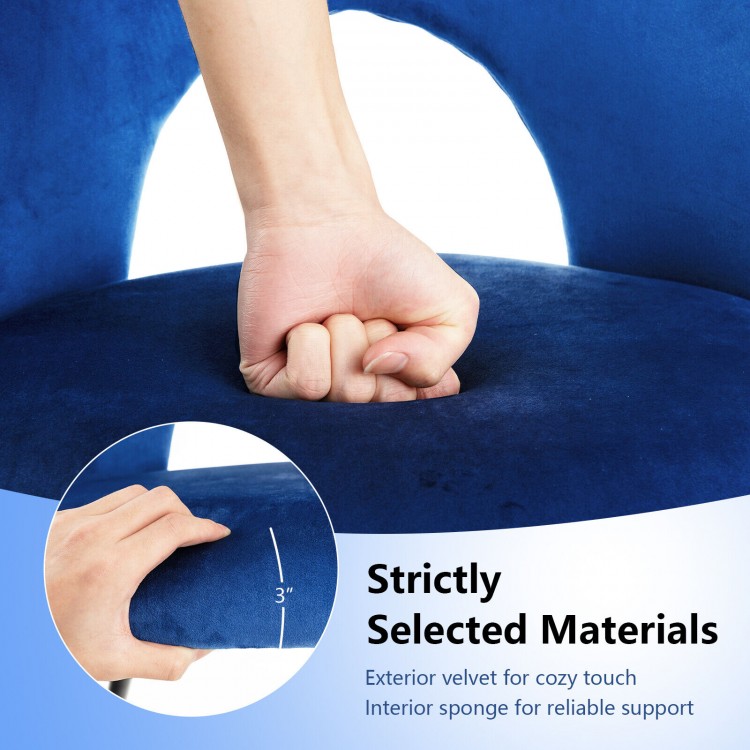 Dining Chair Set of 2 with Metal Base and Adjustable Pads