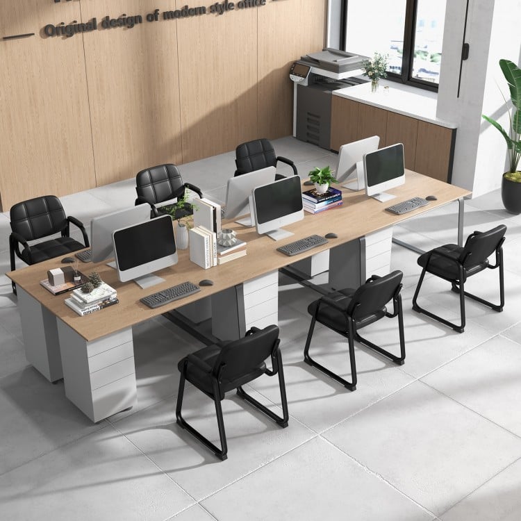 Set of 4 Upholstered Waiting Room Chair with Armrest and Ergonomic Backrest