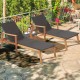 Patio Chaise Lounge and Table Set with 4-Level Adjustable Backrest