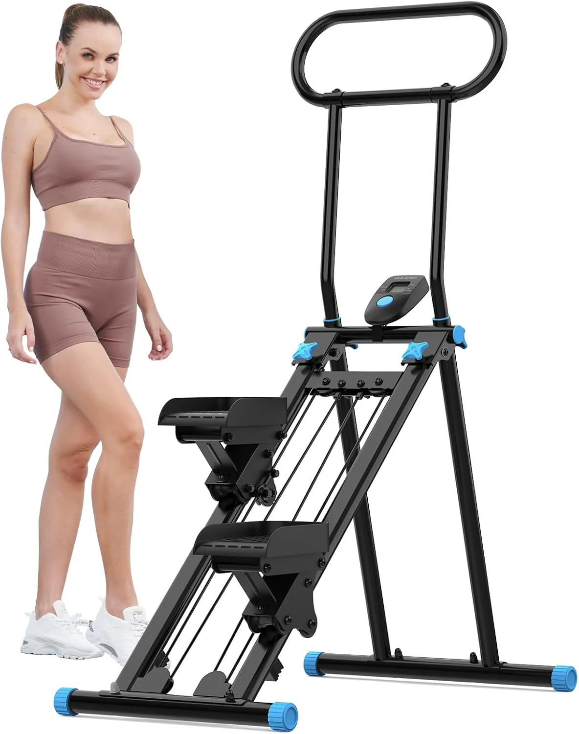 Stair Stepper for Home Gym,Folding Vertical Climber Cardio Exercise Machine,Stair Climber for Full Body Workout with Adjustable Handlebar for Women & Men