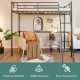 Twin Metal Loft Bed with Ladderand High Guard Rails