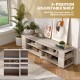 Wooden TV Stand with 8 Open Shelves for TVs up to 65 Inch Flat Screen