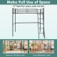 Twin Metal Loft Bed with Ladderand High Guard Rails