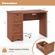 Wooden Computer Desk Workstation with 2 Drawers for Home and Office