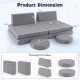 6 Pieces Modular Kids Play Couch Set with Washable Covers for Living Room Playroom