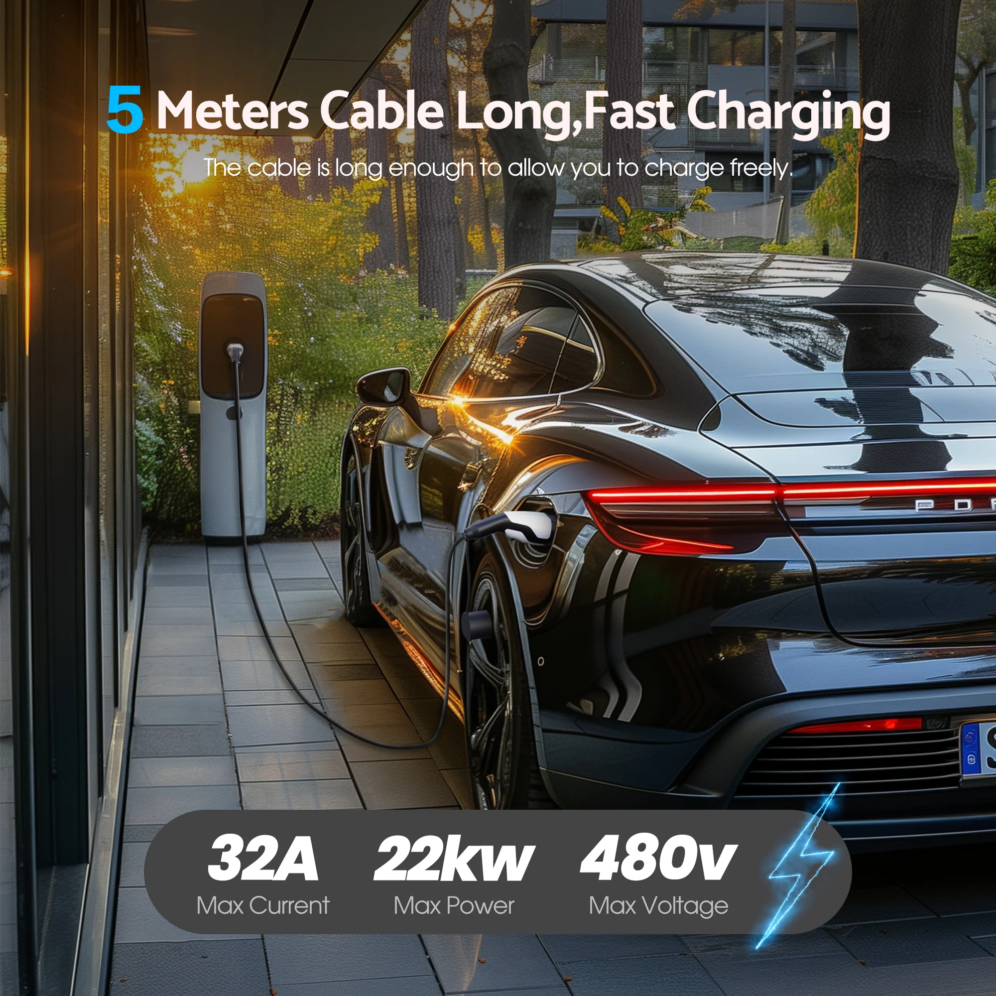 EV Charging Cable 22kW 32A EV Charger