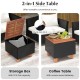 4 Pieces Outdoor Conversation Set with Storage Coffee Table