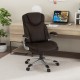 Ergonomic Office PU Leather Executive Chair with Flip-up Armrests and Rocking Function