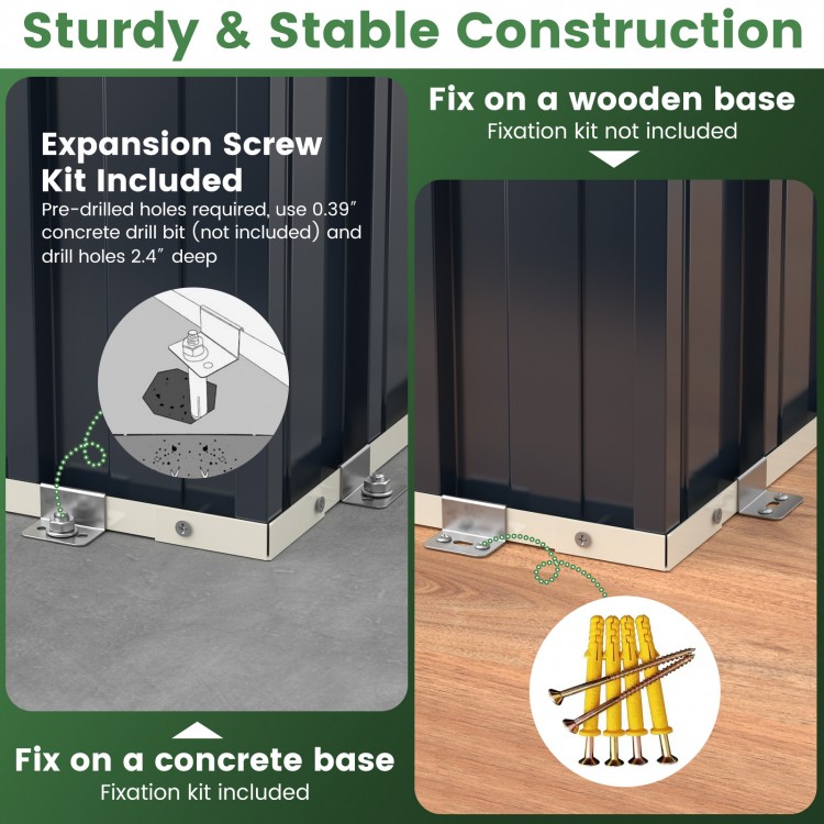 7.5 x 6.3 FT Metal Outdoor Storage Shed with Lockable Door