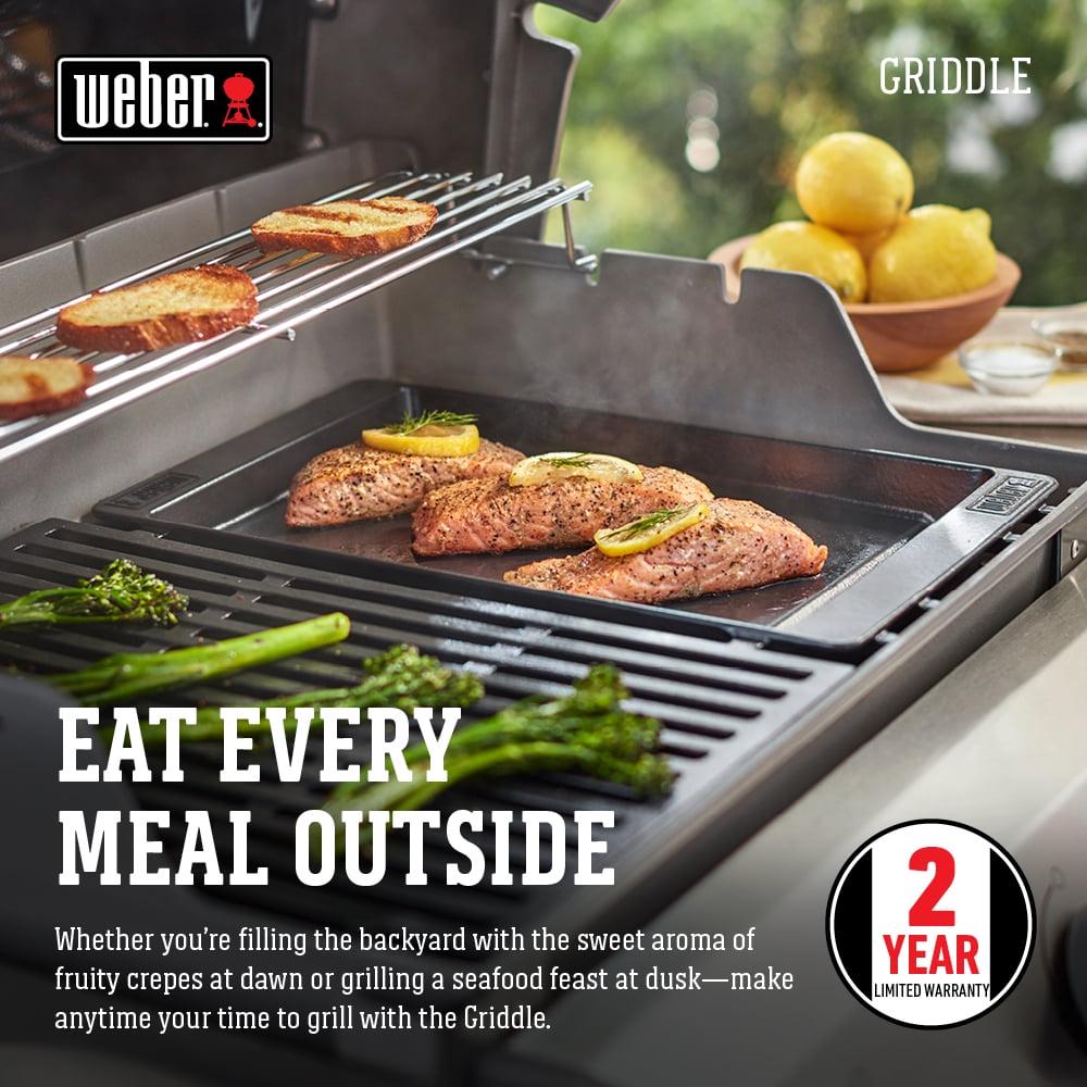 Weber Spirit II Gas Grill Griddle, Porcelain-Enameled Cast Iron, Fits Spirit 200/300 Series, Easy-Clean Surface