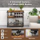 3-Tier Rolling Bar Cart with Removable Tray and Wine Rack