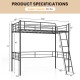 Metal Twin Bed Frame Single High Loft Bed