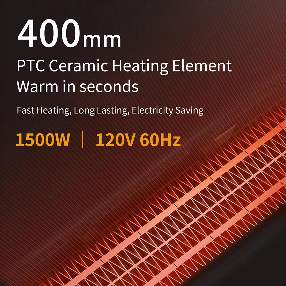 Simple Deluxe 1500W Electric Space Heater, White, 4 Heat Modes, Auto-Off, Remote Control, Overheat Protection, Indoor Use