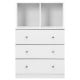 3 Drawer Dresser with Cubbies Storage Chest for Bedroom Living Room